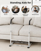 JivaJot Couch Stand Assist Aid for Elderly, Sofa Chair Lift Assist Devices for Seniors Sit to Stand, Standing Aids & Supports, Pregnancy, Disabled, Floor Gap Height ≥ 1.4" Leg Gap ＞24", White