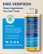 FLOWHYET Pure Castile Soap Liquid Unscented 33.8 fl oz, EWG Verified Organic Body Wash，Bath Soap Castile Liquid, Hard Water Friendly for Sensitive & Oily Skin for Body，Face, Hand, Home Cleaner 1L