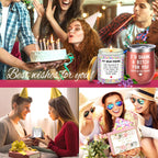 Birthday Gifts for Women Best Friends, Friendship Gifts for Women BFF Female Friends Sister Gift from Sister Lavender Scented Candles Christmas Basket