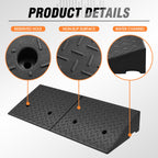 DNA Motoring 1pcs 5.7" Rise Rubber Curb Ramp Heavy Duty Loading Driveway Ramp Threshold Ramp 38.6" L x 14.8" W x 5.7" H for Loading Dock, Warehouse, Wheelchair, Motorcycles, Cars, TOOLS-00647