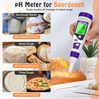 EZTOCH Food pH Meter, Digital pH Meter for Food Fermentation Canning Cooking, Smart Sourdough pH Tester for Bread Cheese Sauces, Measure pH in Water, Brewing, Meat, Sausages, Pickles, Sushi Rice
