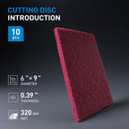 S SATC 6" x 9" Maroon General Purpose Scuff Pads,10 Pack Automotive Pads for Scuffing,Scouring,Sanding,Paint Primer Prep Adhesion Scratch for Automotive Restoration,Handicrafts
