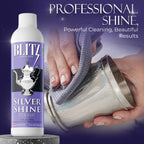 Blitz Silver Shine Polish Liquid Silver Polish for Sterling and Silverplate Jewelry, Dishes, Flatware, Fixtures, & Decor Non-Toxic, Non-Abrasive, & Planet Friendly Made in The USA 8oz Pack of 2