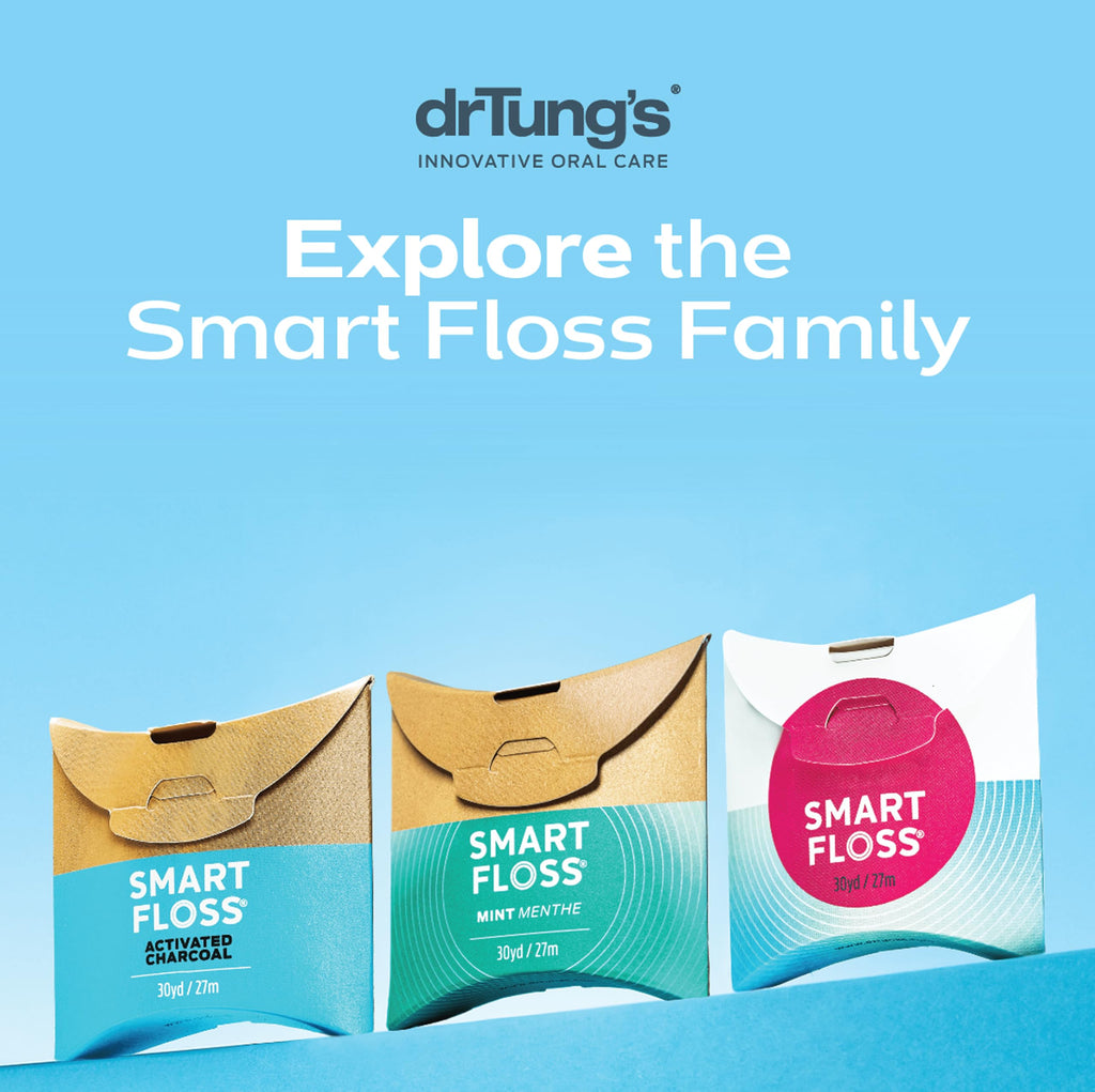 DrTung's Smart Floss - Natural Floss, PTFE & PFAS Free Floss, Gentle on Gums, Expands & Stretches, BPA Free - Natural Dental Floss Cardamom Flavor (Pack of 30)
