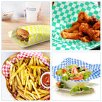480pcs Deli Paper Sheets - 12x12 inch Variety Pack Checkered Wax Paper, Food Basket Liners for Wrapping Sandwiches Bread Burgers