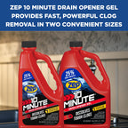 Zep 10 Minute Drain Opener Gel 1 Gallon (Case of 4) ZHCR128NG - Commercial Strength, Fast Acting and Safe for All Pipes
