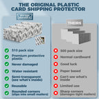 Trading Card Shipping Protectors 510 Pack 3.5'' x 4.5'' - Premium Ultra Strong Plastic Inserts Mailers - Precut Supply Sleeves for Sports MTG Cards Packaging - Flats for Breakers