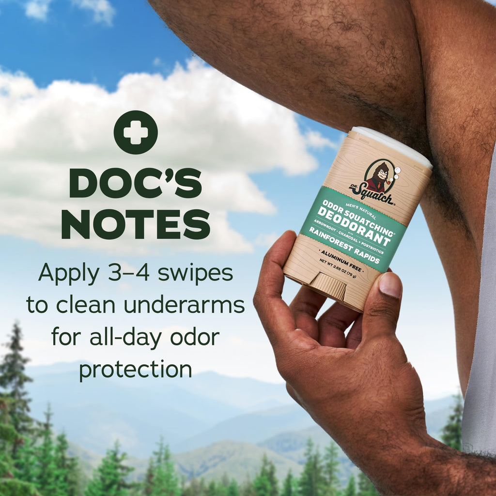 Dr. Squatch Natural Men’s Deodorant, Aluminum Free Deodorant Men (2-Pack)
