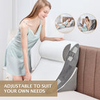 Bed Wedge Pillow, 4PC Adjustable Memory Foam Triangle Wedge Pillow Set For After Surgery, Pillow Wedge For Sleep Apnea, Back Pain Relief, Acid Reflux Relief, Orthopedic Pillow Wedge For Sleeping, Grey