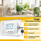 TRJ 3 PCS Large Thermostat Lock Box with Key, Clear Thermostat Cover with Lock for Thermostat on Wall, Lockable Thermostat Lock Box Cover, AC Lock Box Cover with Key Fit Thermostat 4"Hx6"W or Smaller