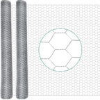 GlikCeil 48 in X 200 ft Chicken Wire Fencing Metal Floral Chicken Wire Mesh for Crafts Poultry Garden, 1 Inch Hexagonal Galvanized Hardware Cloth Netting for Poultry Coop Barrier Rabbit Cage(Silver)