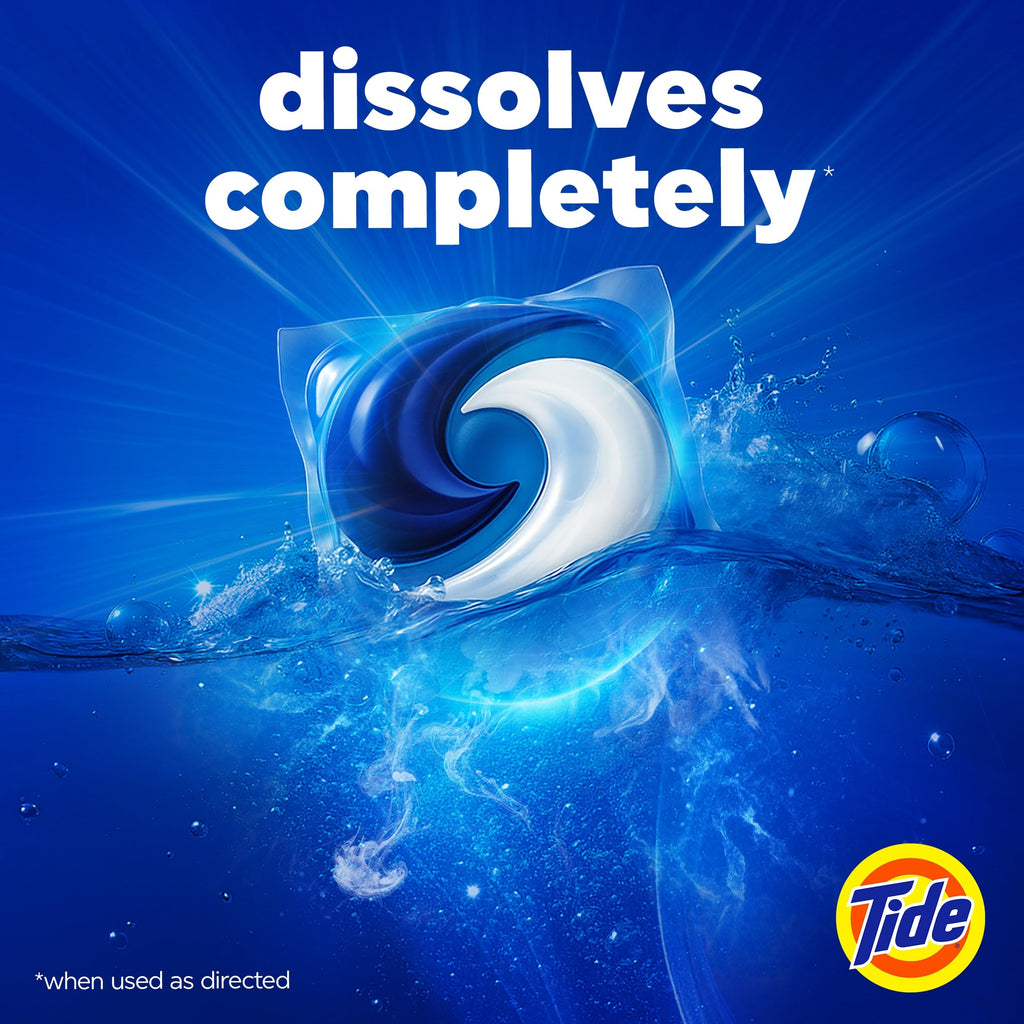 Tide Odor Defense + Oxi Laundry Detergent Pacs, Original Scent, 45 Count, Advanced Odor + Stain Fighter