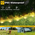 inkgear 6 Pack Solar Ground Lights Outdoor, 8 LED Mini Flat Solar Disc Lights, IP65 Waterproof Pathway Lights Solar Powered, Landscape Lighting for Garden Walkway Driveway Yard Lawn,Warm White