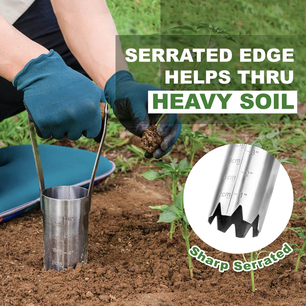 Haliaeetus Bulb Planter Tool, 6 inches Depth Mark Tulip Bulb Planter Tool