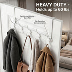 Encozy Over The Door Hooks,Coat Rack for Hanging Clothes Hat Towel (Heavy Duty White 2pcs)