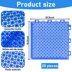 Hlimior 20Pcs Pool Drainage Mat,10.3" x 10.3"Above Ground Walkways, Pool Mat with Multiple Splicing Methods to Prevent Dirt from Entering The Pool,Interlocking Plastic Floor for Pools, Spas, Passways
