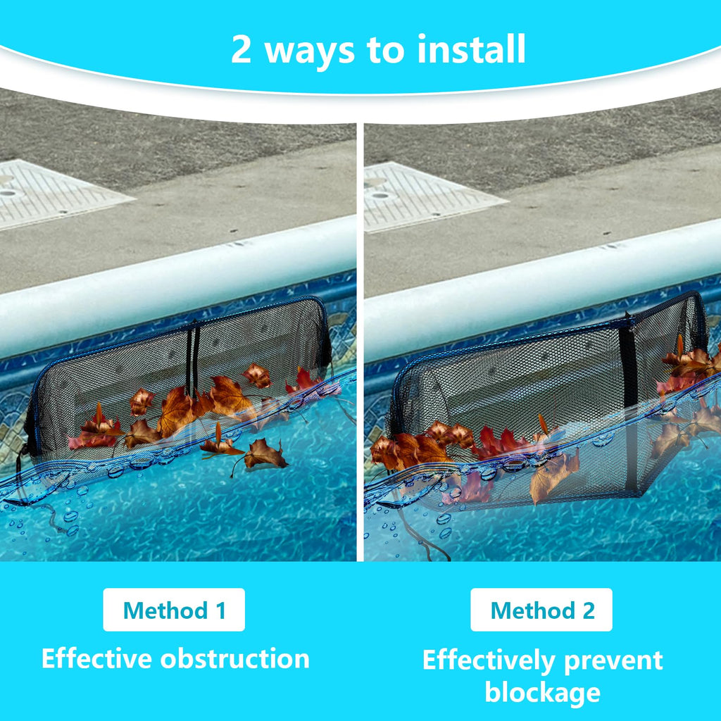 Pool Skimmer Screen Guard, Anti Rust Swimming Pool Skimmer Leaf Guard Net Blocker for Inground Above Ground Vinyl Lined, Pool Skimmer Leaf Catcher with Fine Mesh & Ultra Fine Mesh Easy to Install