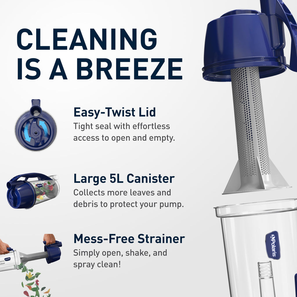 Polaris Cyclonic XL Leaf Catcher, Universal Fit & Easy to Install for Suction Cleaners, Advanced Cyclonic Action for Increased Cleaner Performance