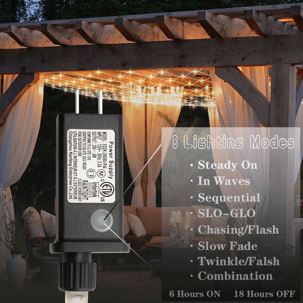 Eueasy LED Lights Outdoor Fairy Lights Chandelier - 360L Gazebo Net Lights with 8 Lighting Modes, 12×12 FT Chandelier for Pergolas，Wedding, Bush, Christmas