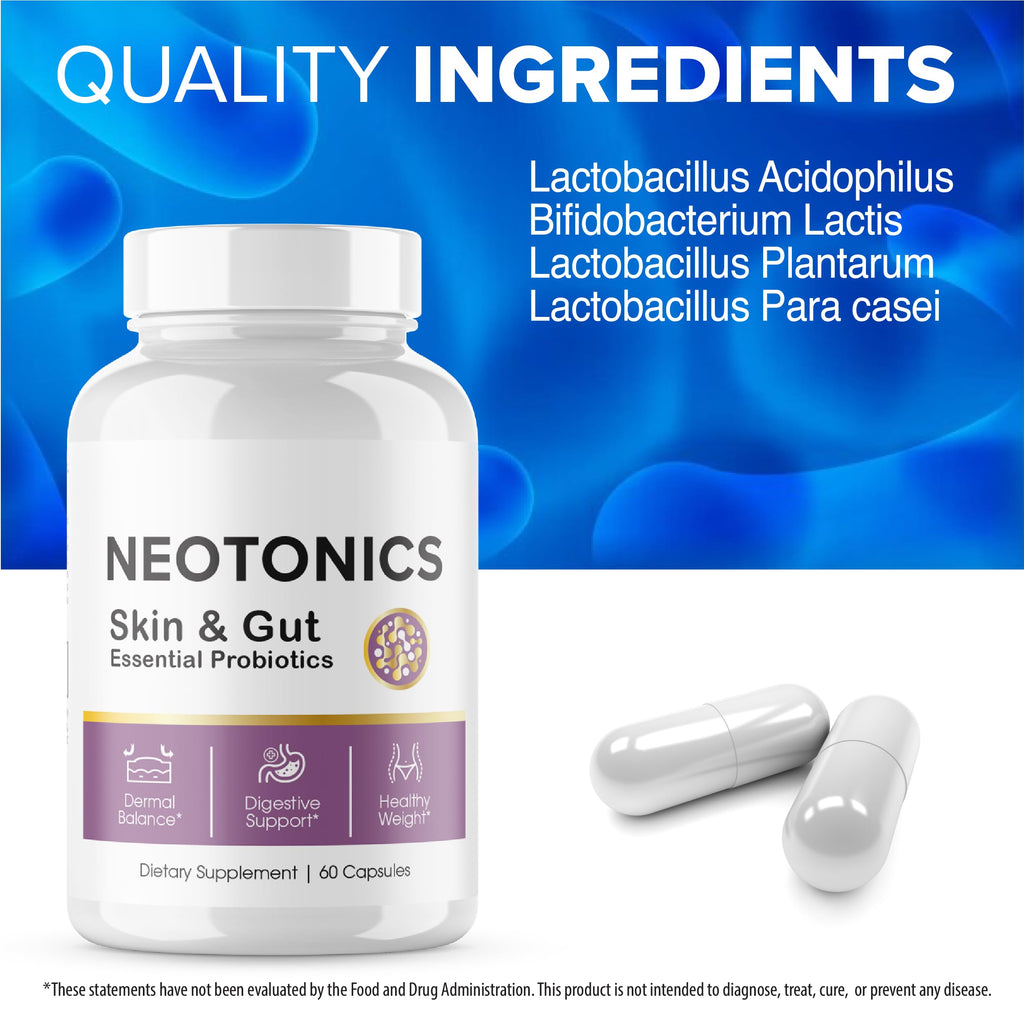 Official... 5 Pack Neotonics Skin and Gut Essential, Neotonics Skin & Gut, Neotonics Advanced Formula Skin Gut, Neotonics Review Neo Tonics Skin and Gut Health Supplement Pills, Neotronics (300 Caps)