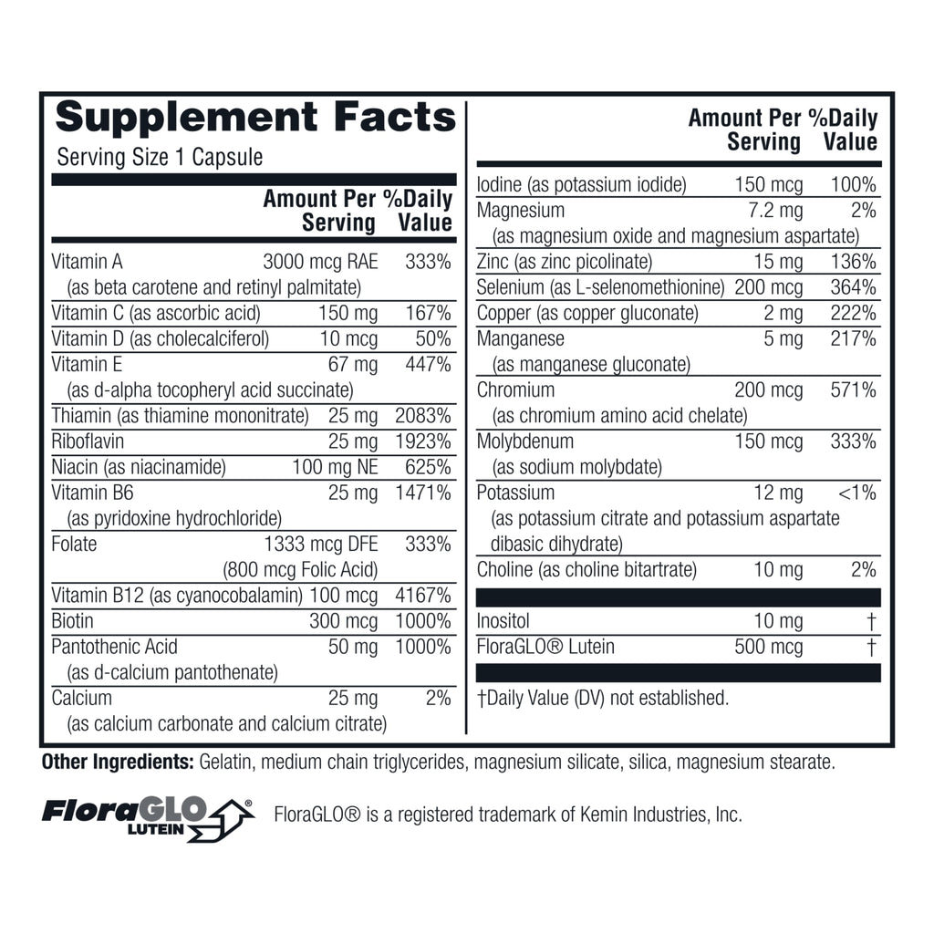 Twinlab Daily One Caps Without Iron - Nutritional Supplement with Zinc, B Vitamins, Magnesium, and More - 60 Capsules - 2 Pack
