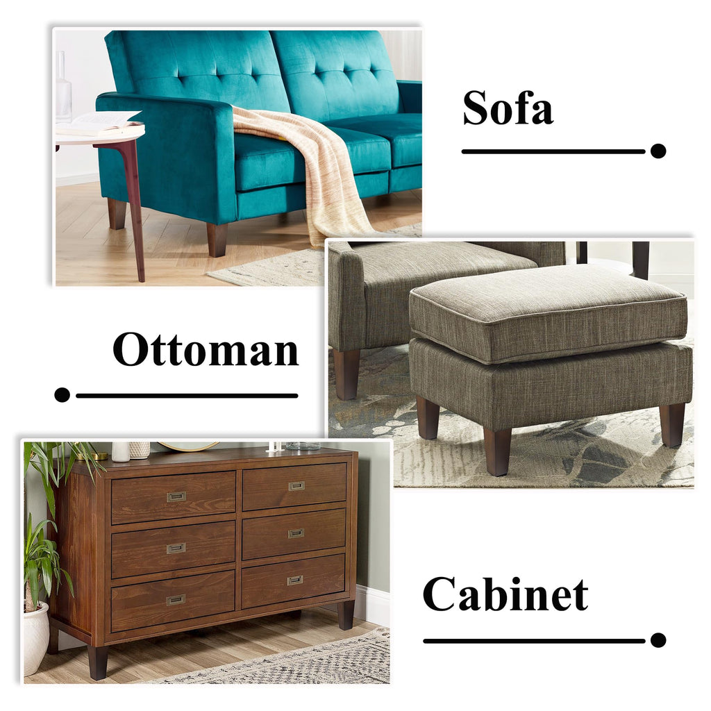 AORYVIC 6 inch Sofa Legs Wood Furniture Legs Pack of 4 Pyramid Couch Legs Mid-Century Modern Brown Replacement Legs for Chair Recliner