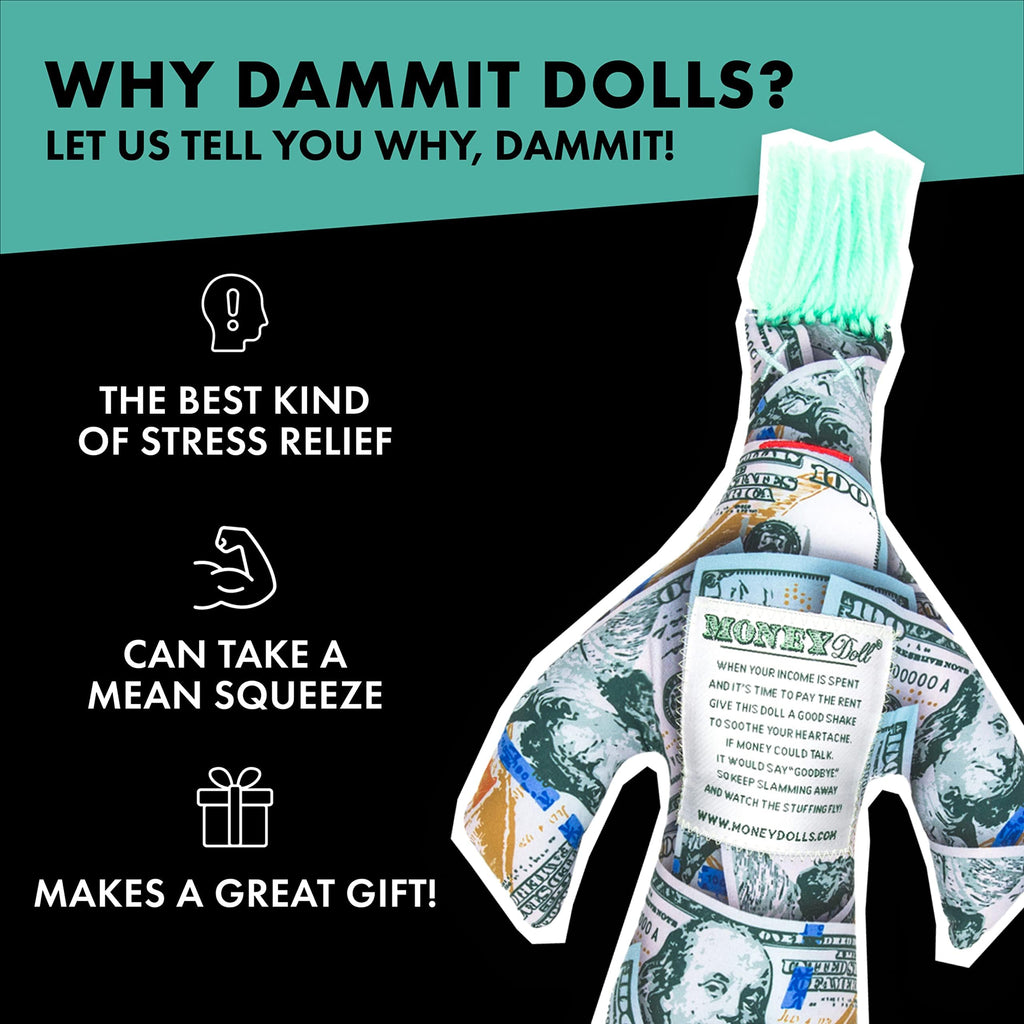 Dammit Doll - Classic Dammit Money Doll - Stress Relief, Gag Gift