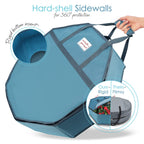 Hearth & Harbor Wreath Storage Container - Hard Shell Christmas Wreath Storage Bag with Interior Pockets, Dual Zipper and Handles - 30"