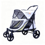 FOURPAW Dog Stroller for Medimu/Large Dogs - Easy Fold Dual Entry Pet Stroller with One-Foot Brake,Ideal up to 80 lbs.
