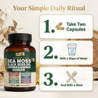 MPRAYAN Sea Moss Black Seed Oil Ashwagandha Capsules - 10:1 Extract Blend 60ct