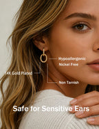 13 Pairs Gold Earrings for Women, 14K Plated Hypoallergenic Stackable Set