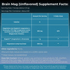 MYOXCIENCE Brain Mag | Magnesium L-Threonate Magtein & Magnesium Glycinate Powder (Unflavored) (60 Servings)
