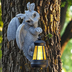 Elegondrar Solar Dragon Statue Outdoor Decor, Dragon Garden Decor with Lantern for Yard Lawn Patio Balcony, Christmas Birthday Housewarming Gifts for Mom, Grandma, Women, 9.5 Inch,Resin