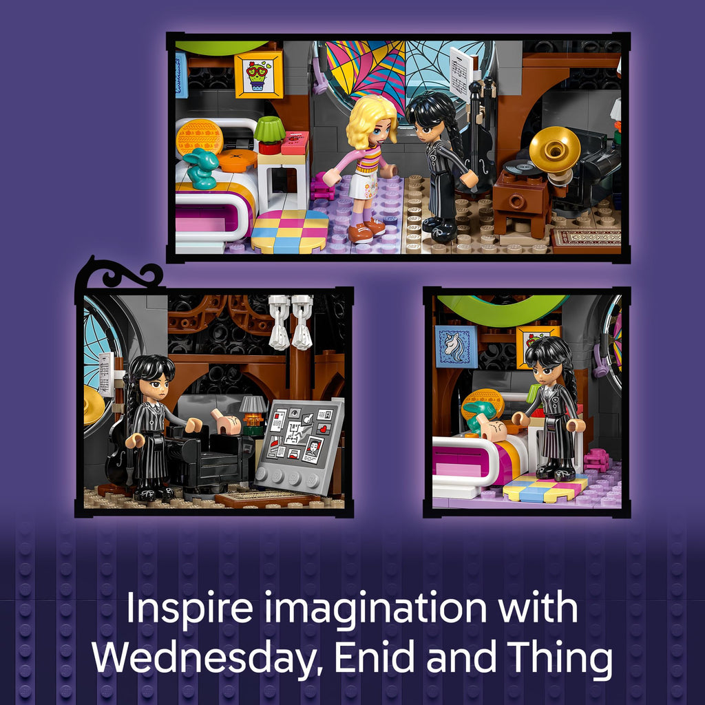 LEGO Wednesday & Enid's Dorm Room Playset - Building Toy for Pretend Play with 4 Minifigures - Wednesday Addams Doll for Kids, Girls & Boys, Ages 10+ - Gift Idea for Birthday - 76781