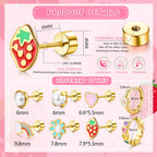 18K Gold Plated Hypoallergenic Earrings for Women 316 Surgical Steel