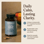 Real Muhsrooms Calm Lions Mane Capsules (90 Count) – 400mg Organic Lions Mane Fruiting Body Extracts, 200mg Organic Reishi, 200mg AlphaWave L-Theanine for Calm Clarity & Relaxed Alertness, 90ct