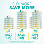Pampers Sensitive Baby Wipes, Unscented, Fragrance Free, Clinically Proven, Water Based, Hypoallergenic, Multi-Use, Hand Wipes, 1008 Wipes Total (18X Flip-Top Packs)