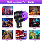 Litake UV Black Light for Glow Party, Sound Activated Party Light with Remote, LED Disco Ball Strobe Light in Dark Party Supplies, Dj Lighting for Halloween Birthday Home Dance Party Decoration 4 Pack