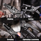 WORKPRO 8'' Long Nose Slip Joint Pliers, CR-V Needle Nose Pliers with Comfortable Grip Handles, 3-Zone Serrated Jaw from Premium Steel for Clamping, Tightening and Loosening