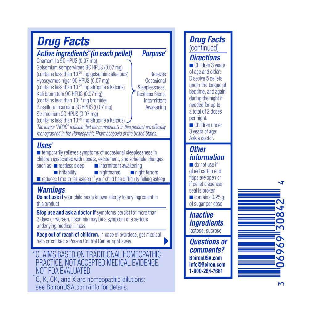 Boiron SleepCalm Kids Sleep Aid for Deep, Relaxing, Restful Nighttime Sleep - Melatonin-Free and Non Habit-Forming - 2 Count (160 Pellets) (Pack of 2)