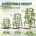 2 Pack 50" Tall A Frame Trellis for Climbing Plants Outdoor (50" X 17") – Heavy Duty Garden Adjustable Trellis, Metal Trellis for Cucumbers, Beans, Tomatoes, Grapes, and Vining Vegetables