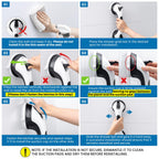 LEVERLOC Grab Bars for Bathtubs and Showers 2 Pack Suction Grab Bar, Heavy Duty 12 Inch Shower Handle Removable Handrails for Seniors and Elderly, Bathroom Safety Grip No Drilling Waterproof Black