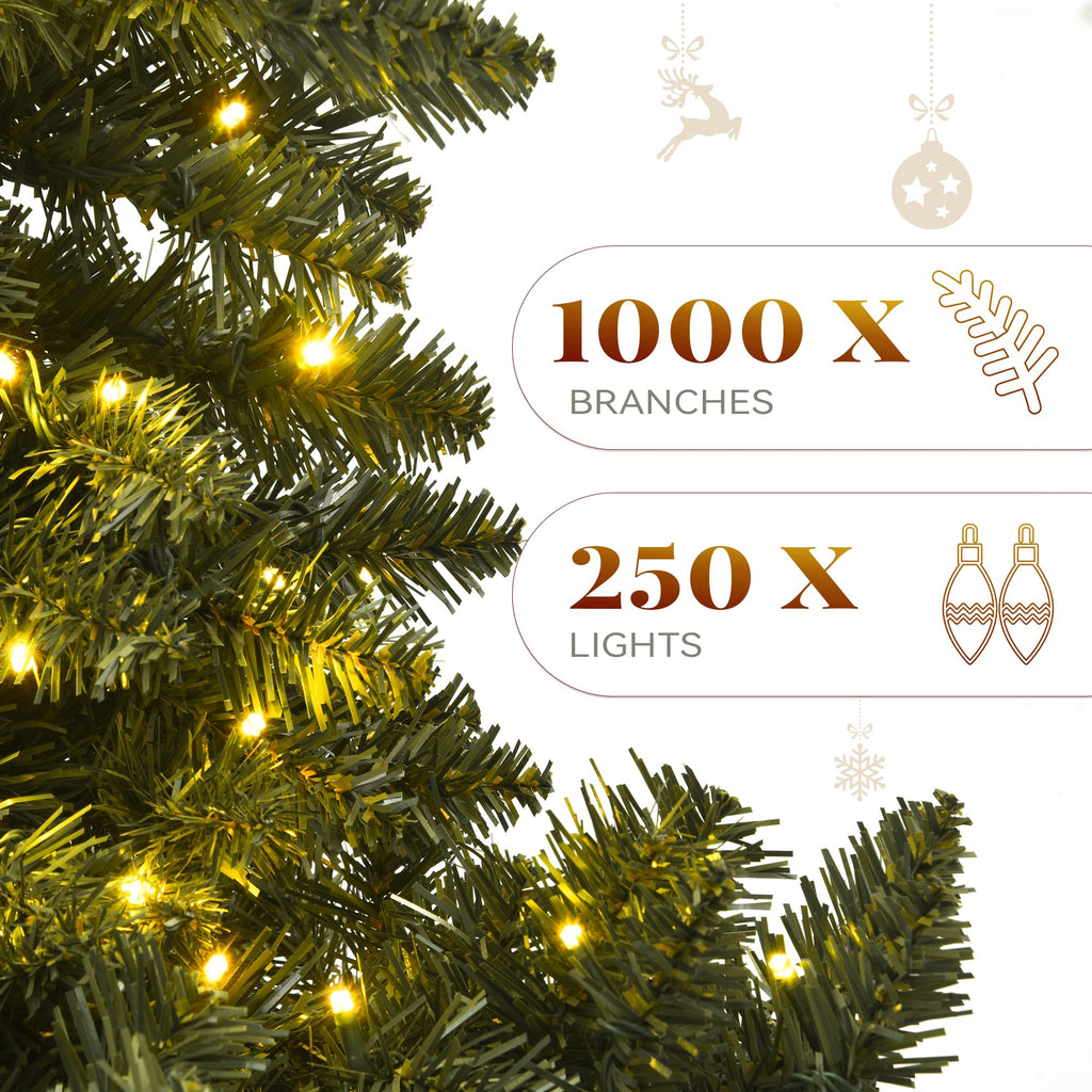 YITAHOME 6ft Pre-Lit Green Artificial Hinged Christmas Tree with Remote