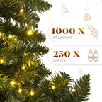 YITAHOME 6ft Pre-Lit Green Artificial Hinged Christmas Tree with Remote