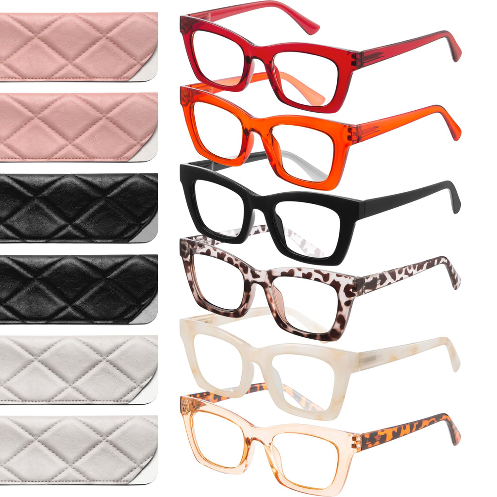 CCVOO 2.5 Oprah Style Reading Glasses for Women, Stylish Eyeglasses, Blue Light Readers for Women, Cheaters, (A5 Timeless Tones)
