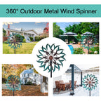 VEWOGARDEN 360° Outdoor Wind Spinner, Wind Sculpture Spinner with Metal Stake, Yard Art Decor for Patio, Lawn & Garden 63 * 13