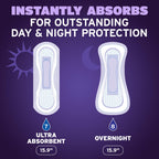 Poise Incontinence Pads & Postpartum Overnight Incontinence Pads, 8 Drop Extra Coverage, 36 Count, Packaging May Vary