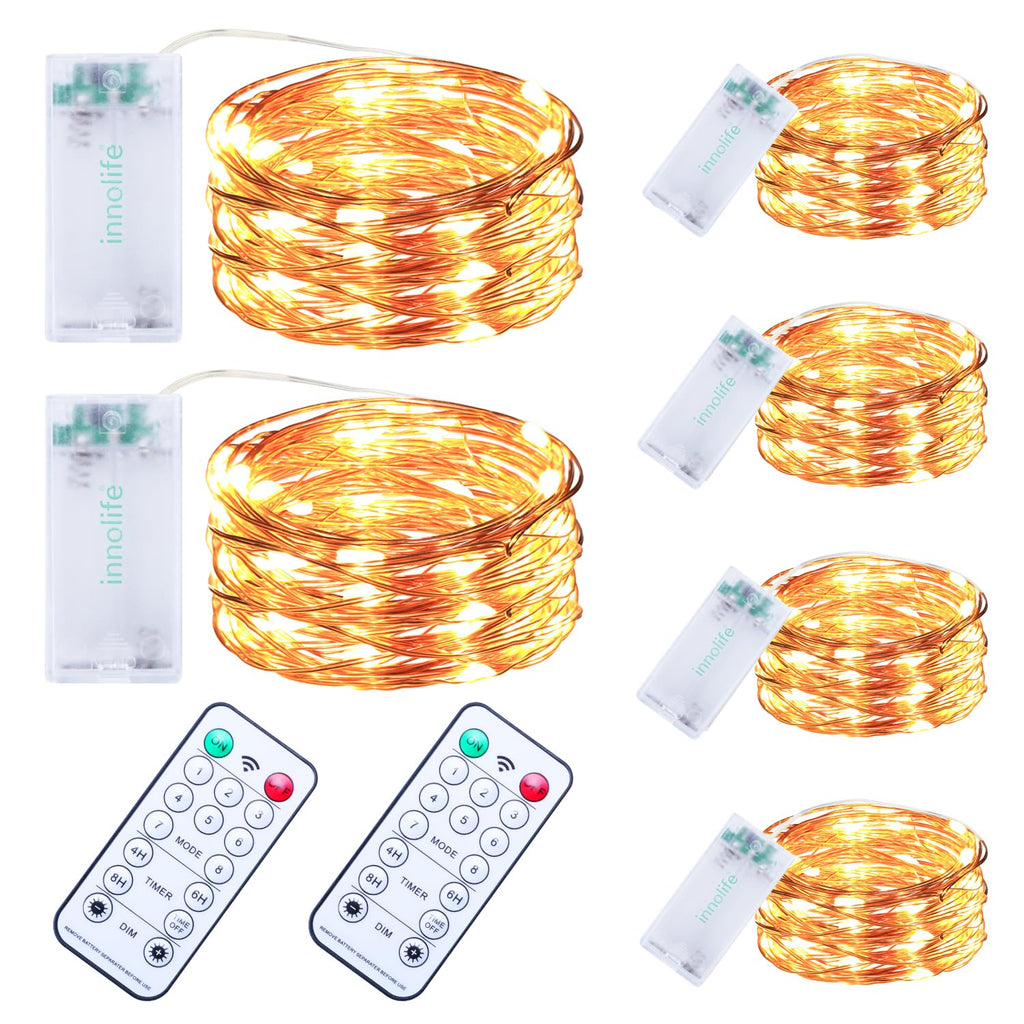 innolife LED Fairy String Lights Battery Operated Timer with Remote Control