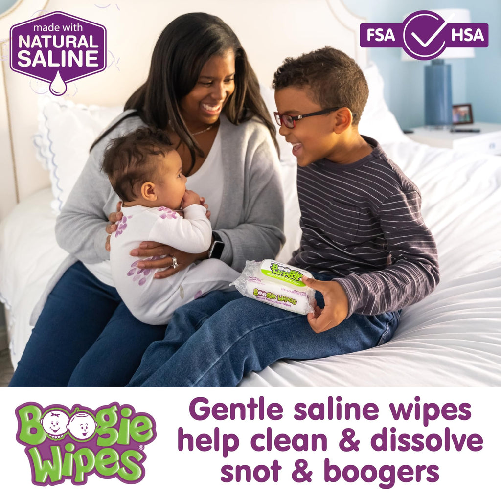 Boogie Wipes Gentle Saline Nose Wipes - 180 Count