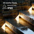 JEJOT Solar Step Lights Outdoor Waterproof IP65,Warm White Brown Solar Stair Lights, Outdoor Light Decor for Stair, Deck, Step, Porch and Outside Patio, 6 Pack